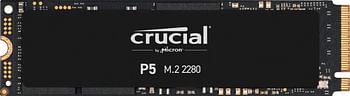 Crucial P5 1 TB CT1000P5SSD8 Internal Solid State Drive-up to 3400 MB/s (3D NAND, NVMe, PCIe, M.2, 2280SS), Black