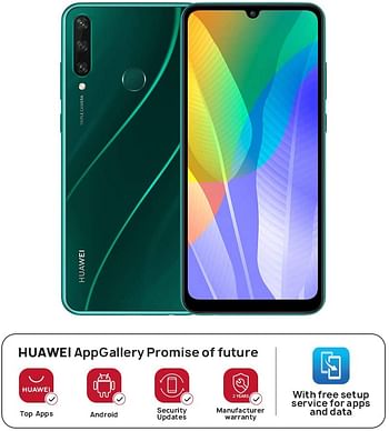 Huawei Y6p Smartphone with 6.3" Dewdrop Display(3 GB RAM+64 GB ROM, Octa-core Processor, 13MP Triple Camera, ultra wide angle lens, 5000 mAh Large Battery), Green