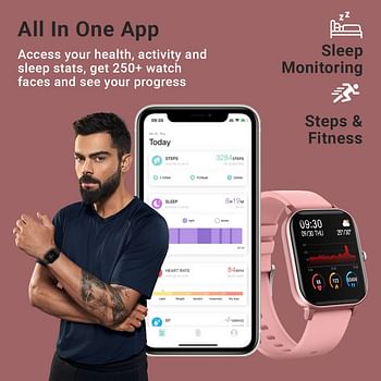 Fire-boltt SPO2 full touch 1.4 inch smart watch 400 nits peak brightness metal body 8 days battery life with 24 /1.4" Pink/1.4 inch*7 heart rate monitoring ipx7 with blood oxygen, fitness, sports & sleep tracking pink