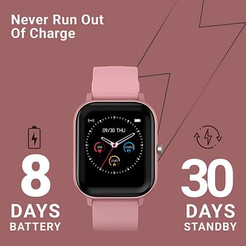 Fire-boltt SPO2 full touch 1.4 inch smart watch 400 nits peak brightness metal body 8 days battery life with 24 /1.4" Pink/1.4 inch*7 heart rate monitoring ipx7 with blood oxygen, fitness, sports & sleep tracking pink