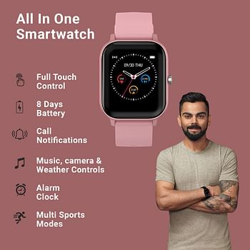 Fire-boltt SPO2 full touch 1.4 inch smart watch 400 nits peak brightness metal body 8 days battery life with 24 /1.4" Pink/1.4 inch*7 heart rate monitoring ipx7 with blood oxygen, fitness, sports & sleep tracking pink