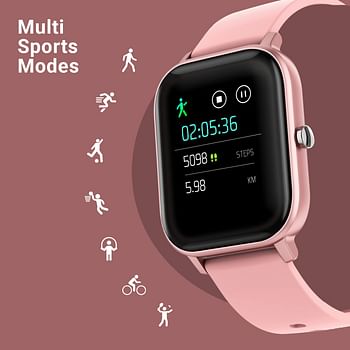 Fire-boltt SPO2 full touch 1.4 inch smart watch 400 nits peak brightness metal body 8 days battery life with 24 /1.4" Pink/1.4 inch*7 heart rate monitoring ipx7 with blood oxygen, fitness, sports & sleep tracking pink