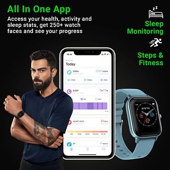 Fire-boltt SPO2 full touch 1.4 inch smart watch 400 nits peak brightness metal body 8 days battery life with 24*7 heart rate monitoring ipx7 with blood oxygen fitness sports & sleep tracking blue