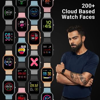 Fire-boltt SPO2 full touch 1.4 inch smart watch 400 nits peak brightness metal body 8 days battery life with 24*7 heart rate monitoring ipx7 with blood oxygen fitness sports & sleep tracking blue