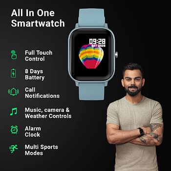 Fire-boltt SPO2 full touch 1.4 inch smart watch 400 nits peak brightness metal body 8 days battery life with 24*7 heart rate monitoring ipx7 with blood oxygen fitness sports & sleep tracking blue