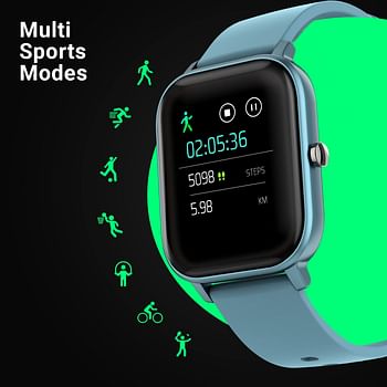 Fire-boltt SPO2 full touch 1.4 inch smart watch 400 nits peak brightness metal body 8 days battery life with 24*7 heart rate monitoring ipx7 with blood oxygen fitness sports & sleep tracking blue