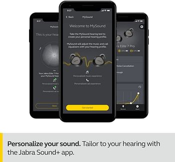 Jabra Elite 7 Pro In Ear Bluetooth Earbuds - Adjustable Active Noise Cancellation True Wireless Buds in a compact design with Jabra MultiSensor Voice Technology for Clear Calls - Titanium Black