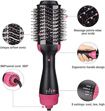 Hair Dryer 2 in 1 Multifunctional Volumizer Rotating Hot Hair Brush Curler Roller Rotate Styler Comb Styling Curling Iron , Multi Color