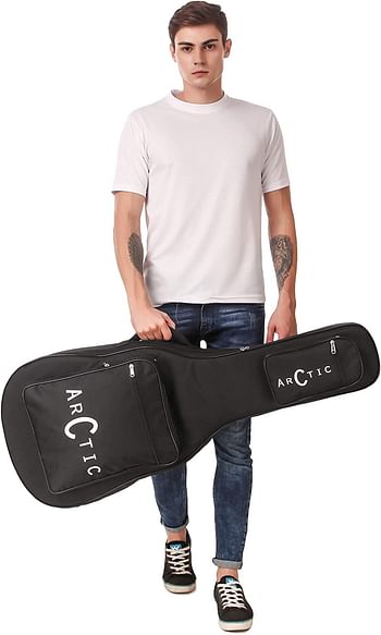 ARCTIC Acoustic Guitar Bag/Cover with Foam Padding {Black} Strong and Durable for all sizes and shapes folk/classical guitars 38", 39", 40", 41"