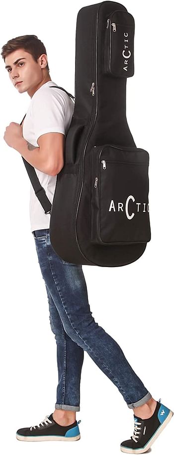 ARCTIC Acoustic Guitar Bag/Cover with Foam Padding {Black} Strong and Durable for all sizes and shapes folk/classical guitars 38", 39", 40", 41"