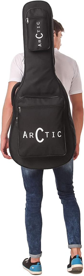 ARCTIC Acoustic Guitar Bag/Cover with Foam Padding {Black} Strong and Durable for all sizes and shapes folk/classical guitars 38", 39", 40", 41"