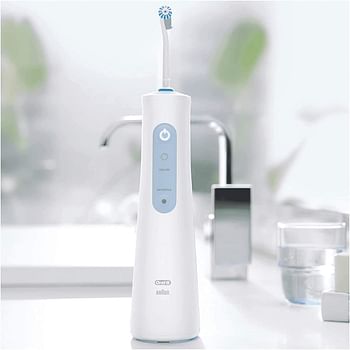 Oral-B Aquacare Water Flosser 4 Cordless Irrigator, Featuring Oxyjet Technology and 4 Cleaning Modes, with 3 pin plug/White/145 Milliliters