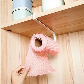 PaPer Towel Holder Towel Rack Towel Bar Hooks for Kitchen, Dispenser Under Cabinet Paper Roll Holders for Kitchen Bathroom Hanging Paper Towel Rack Paper Towels Rolls/White/One size