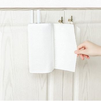 PaPer Towel Holder Towel Rack Towel Bar Hooks for Kitchen, Dispenser Under Cabinet Paper Roll Holders for Kitchen Bathroom Hanging Paper Towel Rack Paper Towels Rolls/White/One size