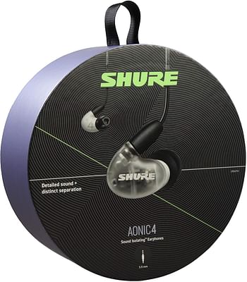 Shure Aonic 4, Sound Isolating Earphones, Wired, Immersive Audio, Comfortable Discreet Ergonomic Design, iOS & Android Compatible, White