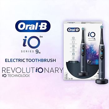 Oral B Io9 Electric Rechargeable Toothbrush Uae 3 Pin Plug, 1 Black Handle With Revolutionary Magnetic Technology, Color Display, 7 Modes, 1 Premium Travel Case