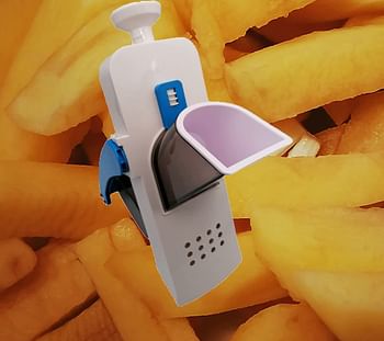 Vegetable Slicer Adjustable Thickness Potato Onion Chopper Safe Upright Dicer Fruit (Warm Blue, Stainless Steel) (Warm Blue, stainless_steel)/One size