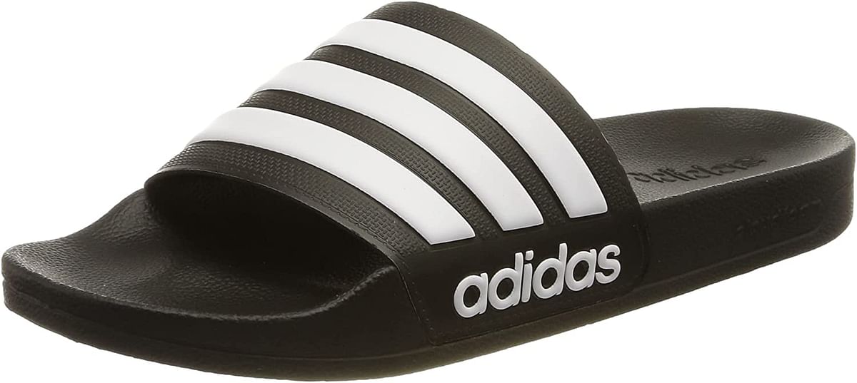 adidas Adilette Shower Slides Beach & Pool Unisex-adult Slide Sandal /Black (Matte Black-White-Core Black)/43 EU