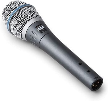 Shure BETA 87A, Vocal Microphone, Supercardioid Pattern, Professional Voice Recording, For Live Singing & Performance, Warm & Accurate Sound, Black