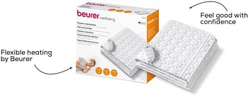 beurer UB 30, Electric Under Blanket, White (Pack Of 1) /White/One Size(130L x 75W centimeters)