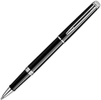 Waterman Hémisphère Rollerball Pen, Gloss Black with Chrome Trim, Fine Point with Black Ink Cartridge, Gift Box Black