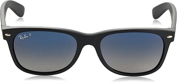 Ray-Ban RB2132 New Wayfarer Polarized Sunglasses /Matte Black-Polarized Blue Gradient/52 Millimeters