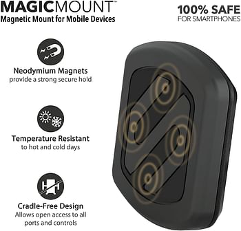 SCOSCHE MAGWDMB MagicMount Universal Magnetic Suction Cup Mount Holder for Mobile Devices in Frustration Free Packaging, Black