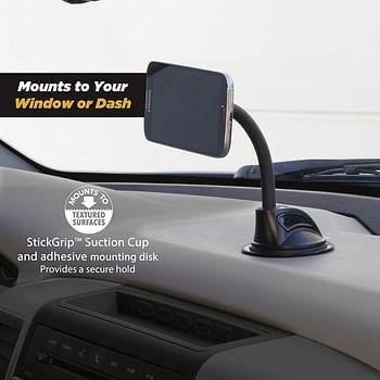 SCOSCHE MAGWDMB MagicMount Universal Magnetic Suction Cup Mount Holder for Mobile Devices in Frustration Free Packaging, Black