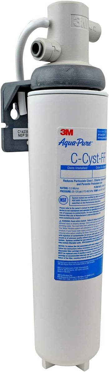 3M Aqua Pure Under Sink Water Filter System AP Easy Cyst FF, 5609223, Full Flow, 0.5 um, 4/Case, white