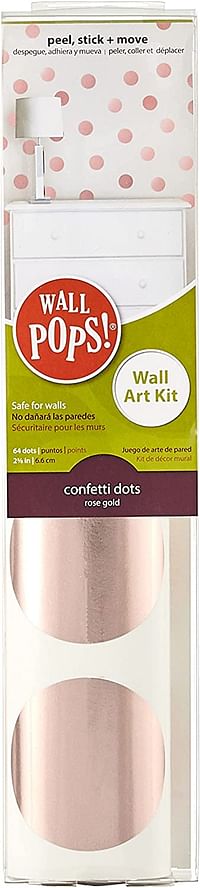 WallPops WPD2137 Rose Gold Confetti Dot Decals, Metallic
