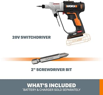 Worx WX176L.9 20V Power Share Switchdriver 2-in-1 Cordless Drill & Driver (Tool Only) Multicolor