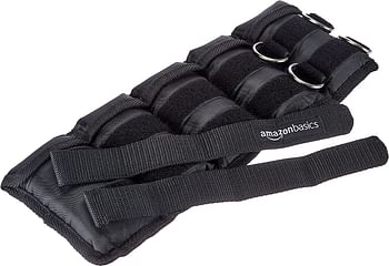 Adjustable Ankle and Leg Weights 5 pounds, Black, 4 by 6 inches/5 pounds/Black/4 by 6 inches