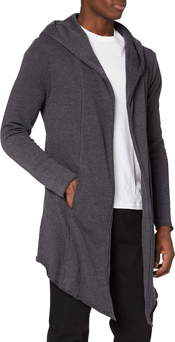 Long Hooded Hooded Sweatshirt Cardigan Mens Men's Long Hooded