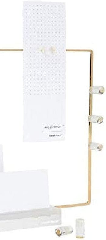 russell+hazel Memo Display with Empty Metal Frame, Clear with Gold-Toned Hardware, 10-11/16” x 4” x 8-7/16” (44625)
