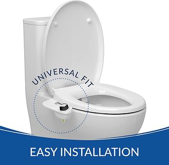BioBidet SlimEdge Simple Bidet Toilet Attachment in White with Dual Nozzle, Fresh Water Spray, Non Electric, Easy to Install, Brass Inlet and Internal Valve