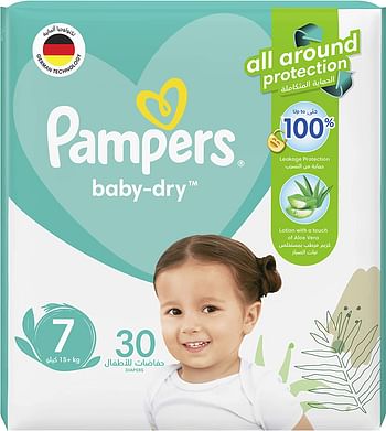 Pampers Baby-Dry Diapers, Size 7 , Pack of 1 Multicolor