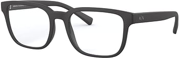 AX Armani Exchange Men's Ax3071f Asian Fit Rectangular Sungl /Matte Black-Demo Lens/54 Millimeters