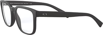 AX Armani Exchange Men's Ax3071f Asian Fit Rectangular Sungl /Matte Black-Demo Lens/54 Millimeters