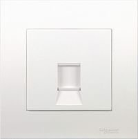 Schneider Electric Vivace White - 1 Gang Keystone Wallplate with Shutter without Ketstone Jack RJ-45-white