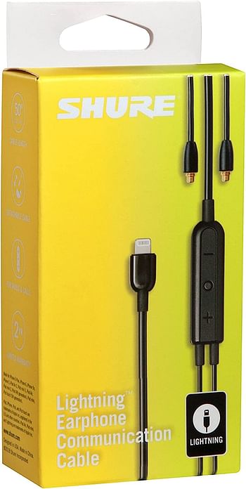 Shure RMCE Remote And Lightning Cable For SE Earphones, /SE215 Lightning Cable Black/SE215 Lightning Cable Black/One size