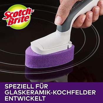 Scotch-Brite Glass Cooktop Cleaning Wand 720-Ct, Scratch Free And Chemical Free Cleaning, For Glass Stovetops, Tackle Burnt-On Messes, Cleans With Just Water. 1 Wand + 2 Refill Heads/Pack