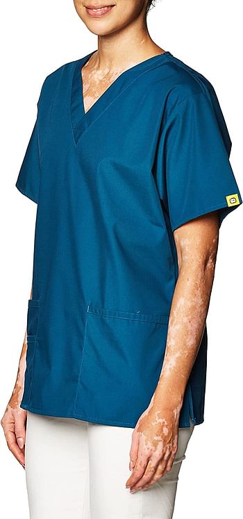 WonderWink Women's Plus Size Scrubs Bravo 5-Pocket V-Neck Top /Caribbean/XXS