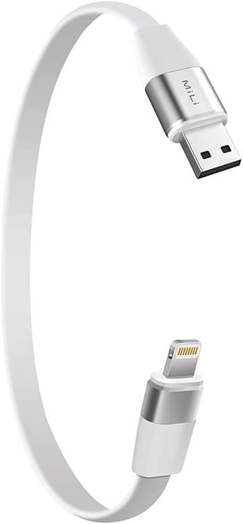 MiLi iData Multi-functional Smart Cable 64GB [Charge & Store Data] Plug & Play, iData Pro App for Secure Offline Data Transfer [Store Music & Video] - for iOS & Mac/PC - 20cm - White