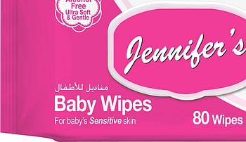 Jennifer's Jennifer's Baby Wipes 80s Pack of 10-800 Wipes, Pack of 10/Multicolor