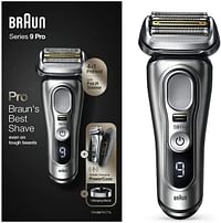 Braun's Series 9 Best Electric Shaver for Men, Efficient and Gentle, with Precision Trimmer, Electric Razor for Wet & Dry Use with Mobile Charging PowerCase, Cordless, Gifts for Men, 9427s, Silver