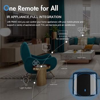 Broadlink Bestcon RM4C Mini Universal Remote, New Fastcon Technology, WiFi + IR Control Hub for Smart Home Life, Compatible with Alexa, One for All Infrared Controlled Home Devices (RM4C-MINI4)