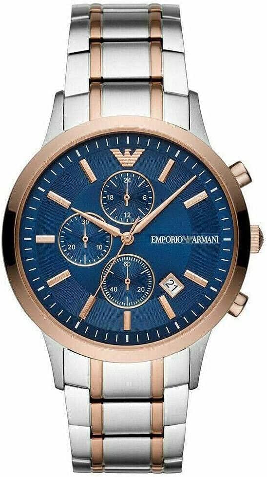 Emporio Armani Mens Quartz Watch, Chronograph Display and Stainless Steel Strap AR80025/Chronograph/Multicolor