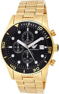 Emporio Armani Mens Quartz Watch, Analog Display and Stainless Steel Strap AR5857 Gold, 42 millimeters