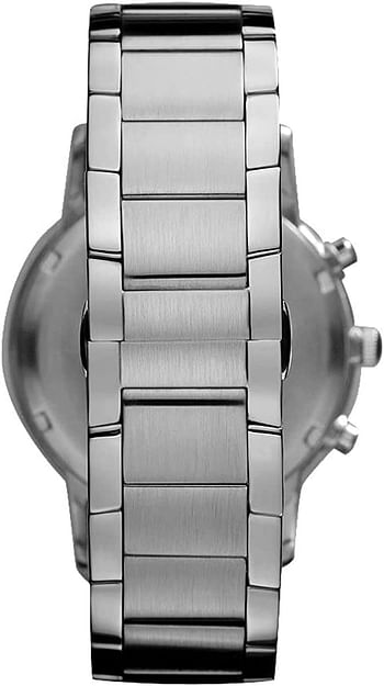 Emporio Armani Men's Chronograph Quartz Watch with Stainless Steel Strap AR2460, 2t Dark/Silver Bracelet