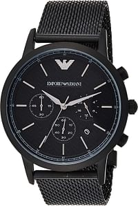 Emporio Armani Men's Quartz Watch Analog Display and Stainless Steel Strap AR2498 - Black